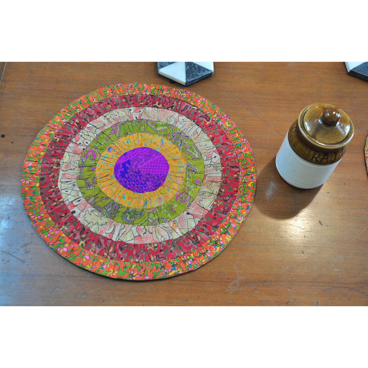 Bhoomi Eco Friendly Silk Fabric Scraps Hand Made Set of 4 Placemat